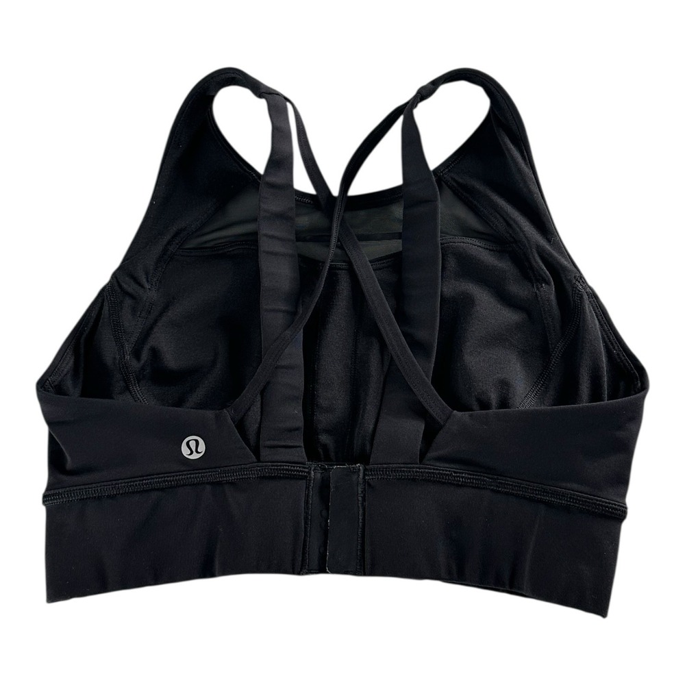 Lululemon Womens Athletic Hook & Clasp Back Racerback Black Sports Bra Size 8 - Picture 3 of 9